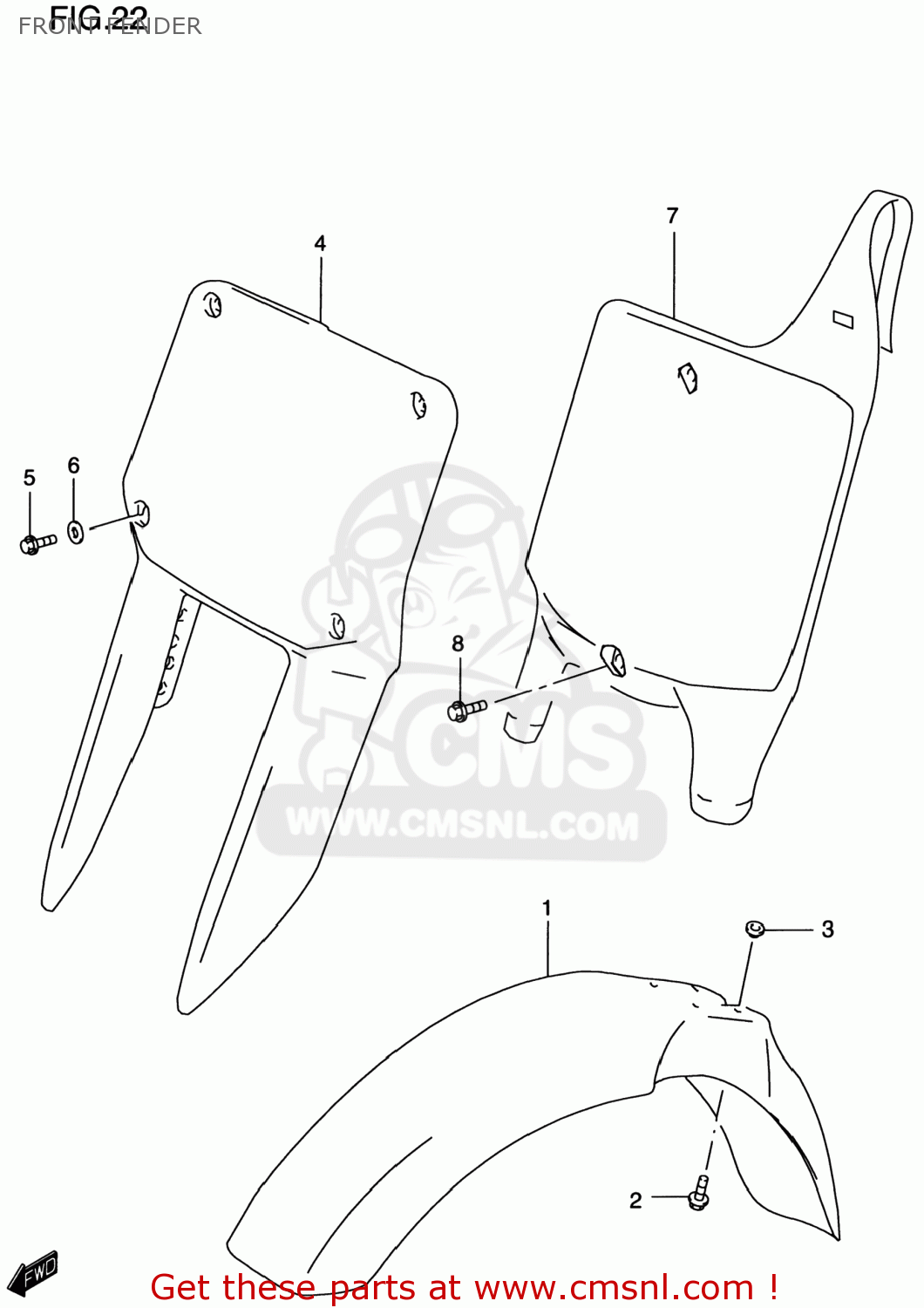 FRONT FENDER RM250 1997 (V) USA (E03)