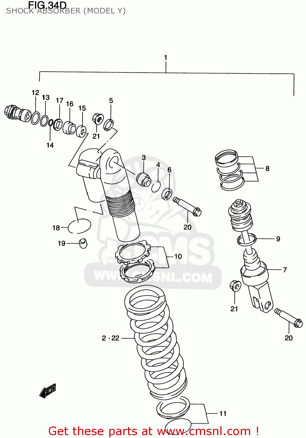 SHOCK ABSORBER (MODEL Y) RM250 1997 (V) USA (E03)