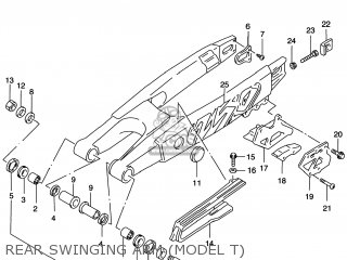 REAR SWINGING ARM (MODEL T) - RM250 1997 (V) USA (E03)