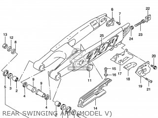 REAR SWINGING ARM (MODEL V) - RM250 1997 (V) USA (E03)
