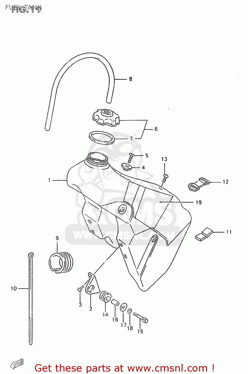 FUEL TANK RM250 1998 (W) (E02 E04 E24 P37)