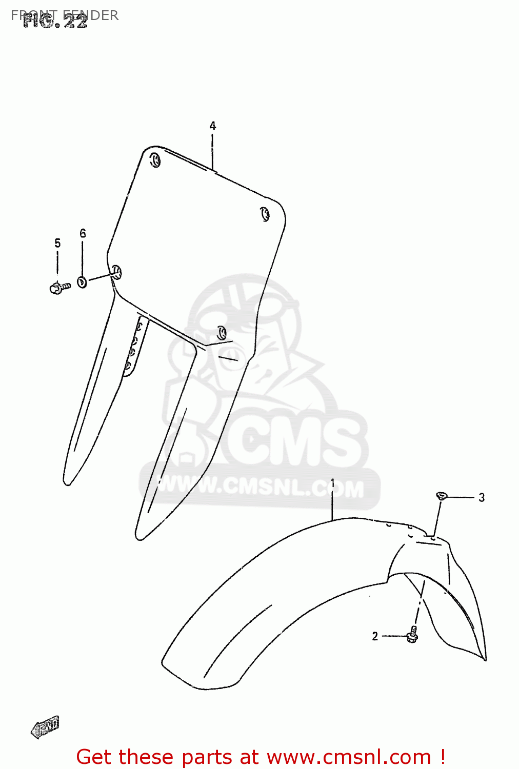 FRONT FENDER RM250 1998 (W) (E02 E04 E24 P37)