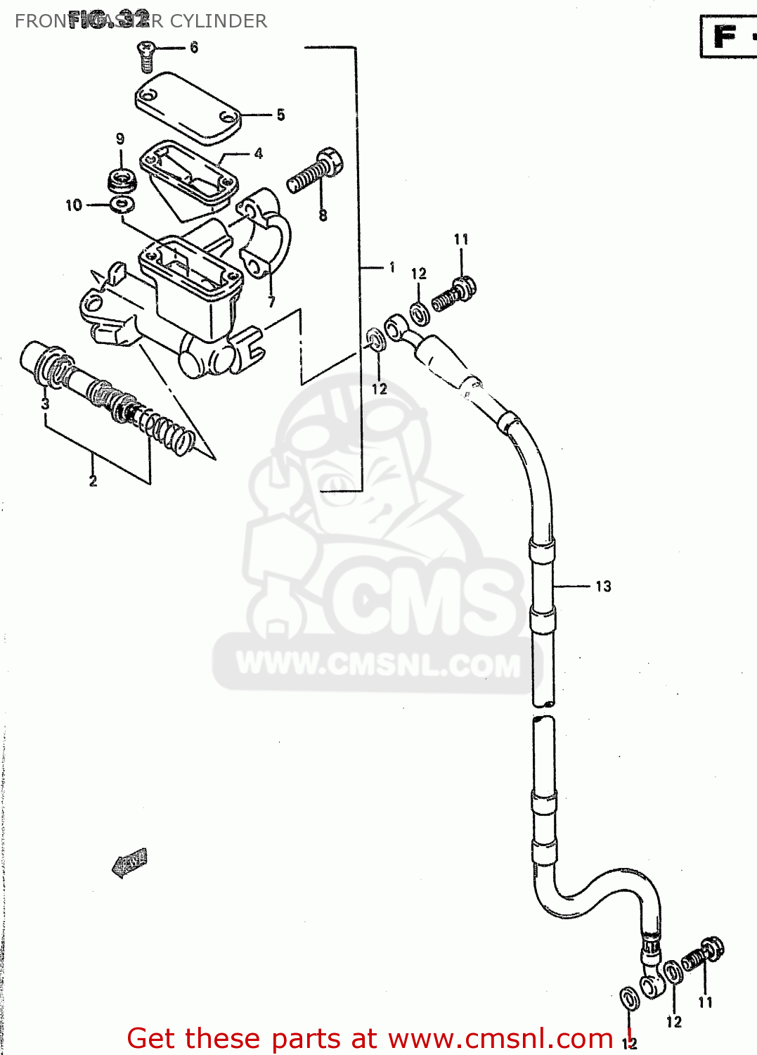 FRONT MASTER CYLINDER RM250 1998 (W) (E02 E04 E24 P37)