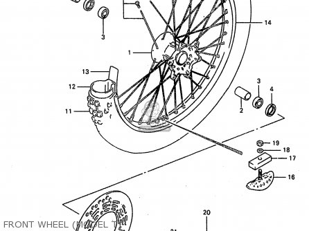 FRONT WHEEL (MODEL T) - RM250 1998 (W) (E02 E04 E24 P37)