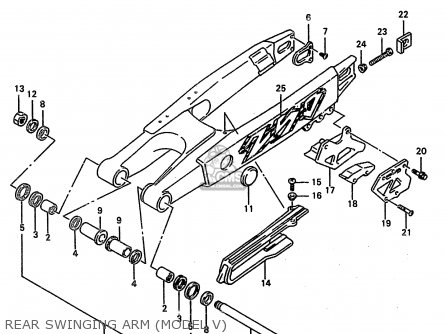 REAR SWINGING ARM (MODEL V) - RM250 1998 (W) (E02 E04 E24 P37)