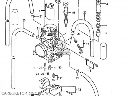 CARBURETOR (MODEL W) - RM250 1998 (W) (E02 E04 E24 P37)