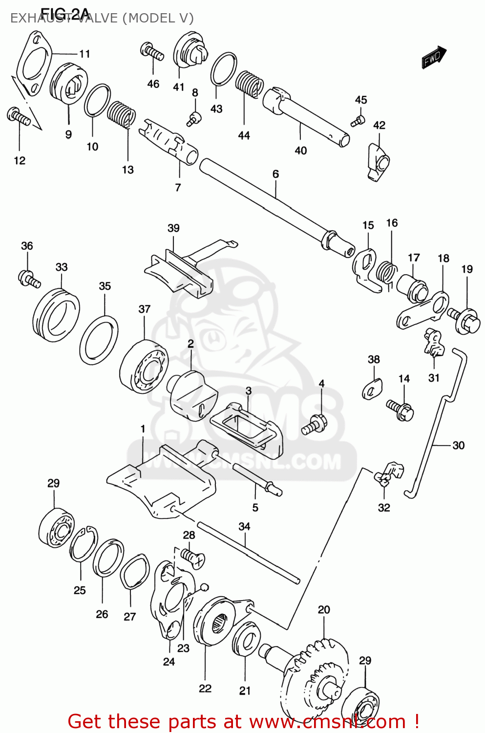 EXHAUST VALVE (MODEL V) RM250 1998 (W) USA (E03)