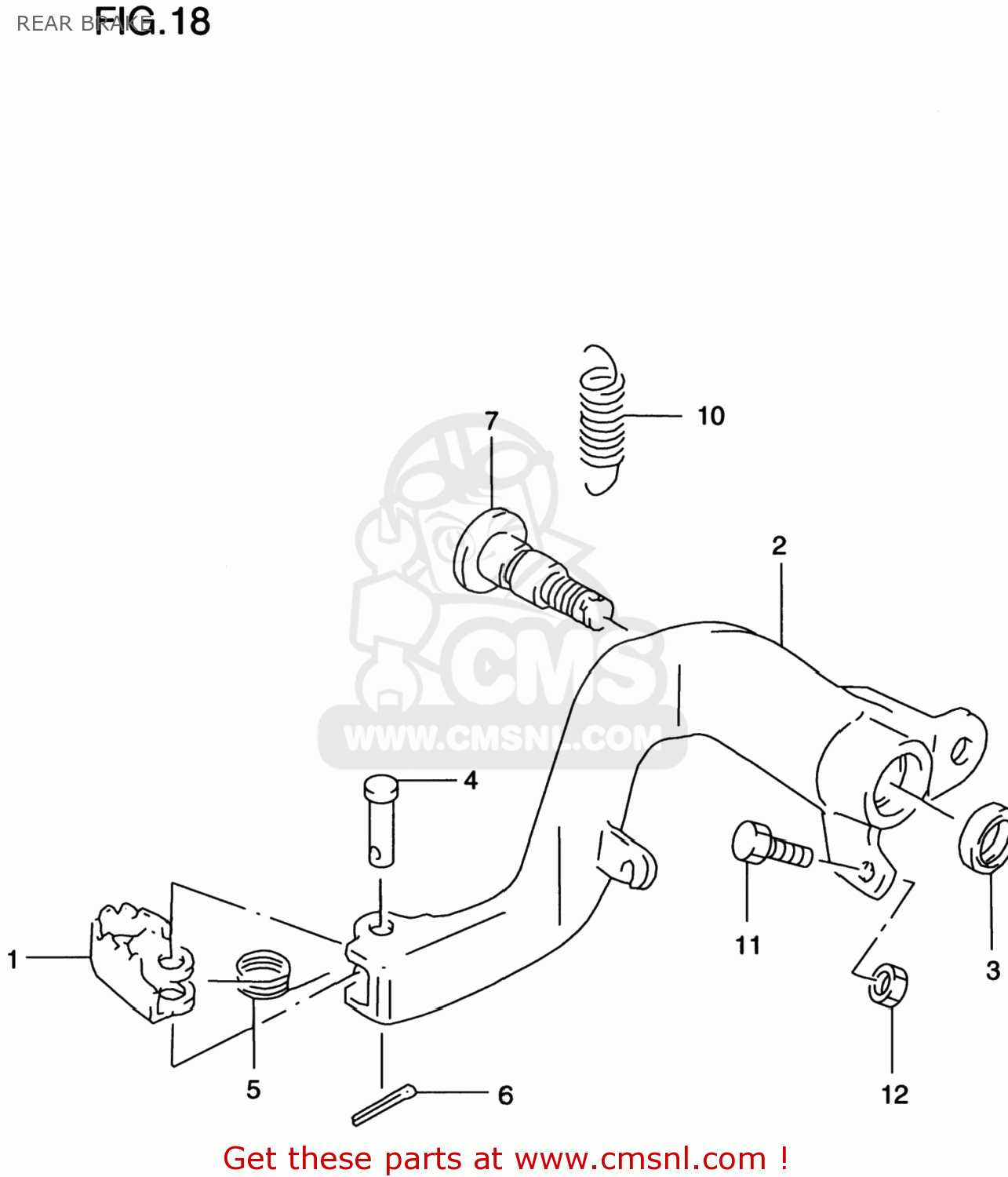 REAR BRAKE RM250 1998 (W) USA (E03)