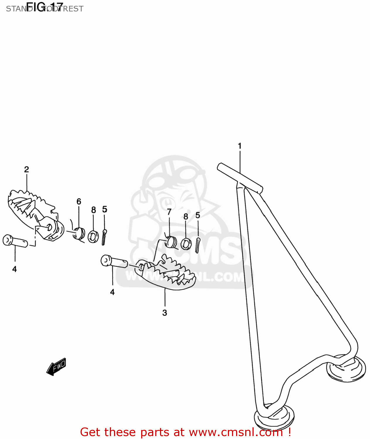 STAND - FOOTREST RM250 1998 (W) USA (E03)