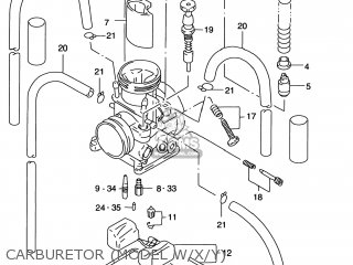 CARBURETOR (MODEL W/X/Y) - RM250 1998 (W) USA (E03)