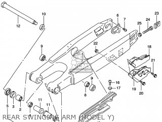 REAR SWINGING ARM (MODEL Y) - RM250 1998 (W) USA (E03)