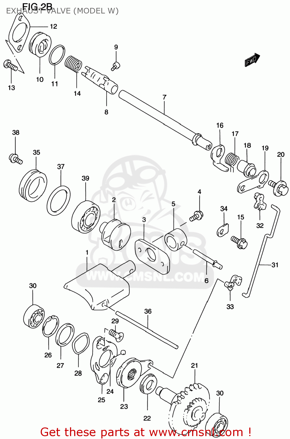EXHAUST VALVE (MODEL W) RM250 1999 (X) USA (E03)