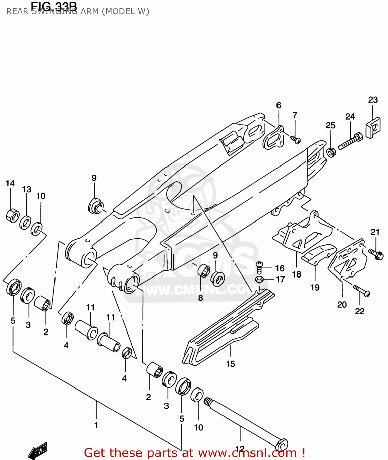 REAR SWINGING ARM (MODEL W) RM250 1999 (X) USA (E03)