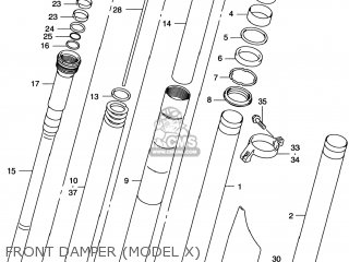 FRONT DAMPER (MODEL X) - RM250 1999 (X) USA (E03)