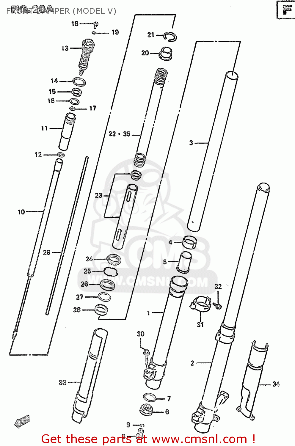 FRONT DAMPER (MODEL V) RM250 1999 (X)