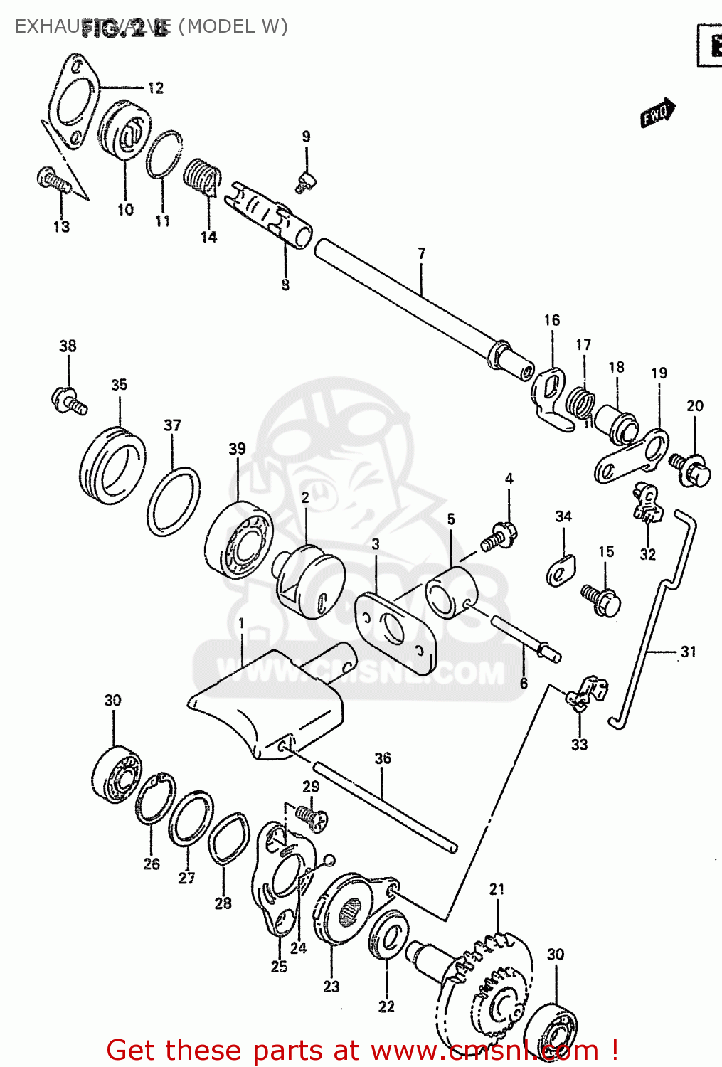 EXHAUST VALVE (MODEL W) RM250 1999 (X)