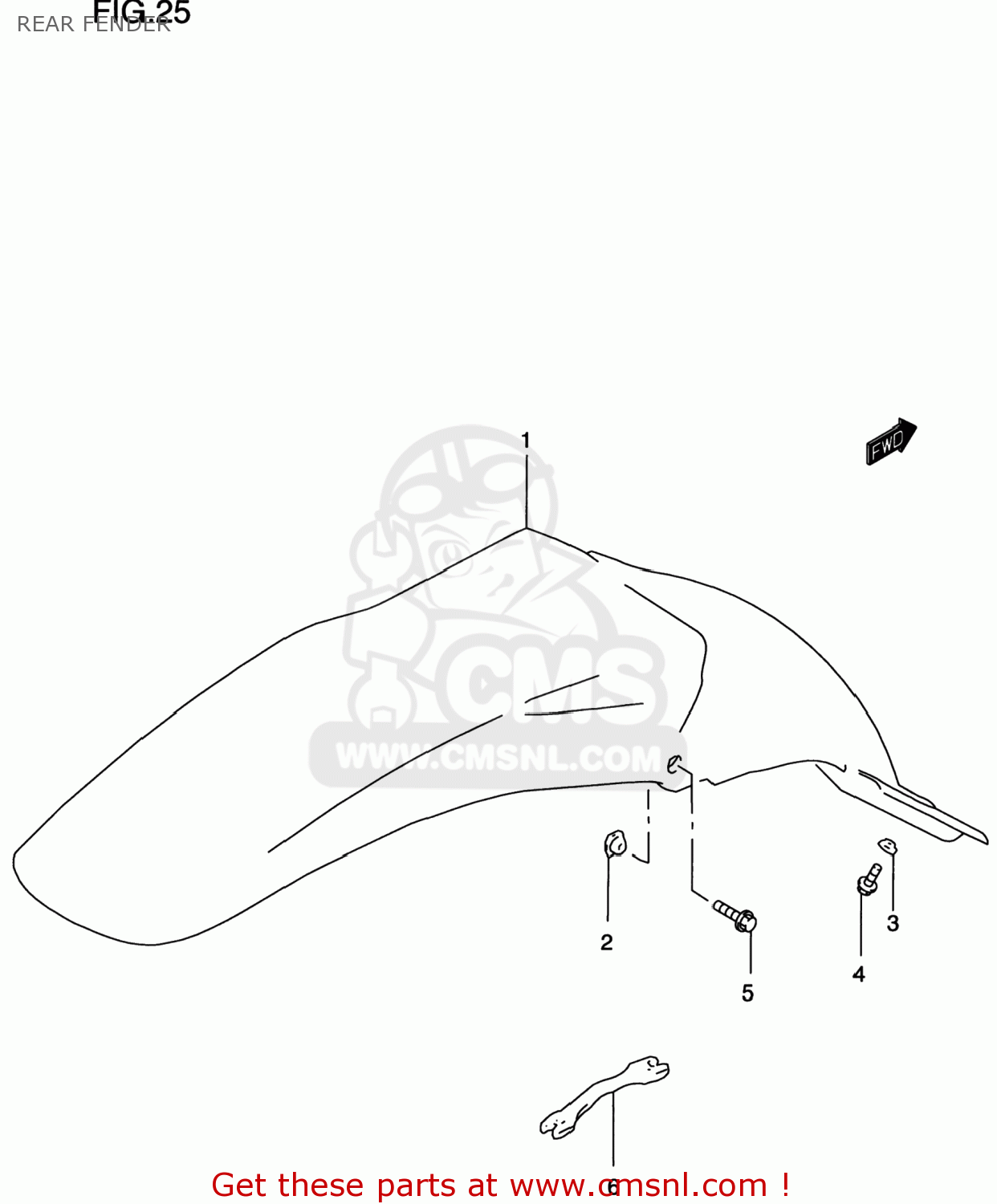 REAR FENDER RM250 2000 (Y) USA (E03)