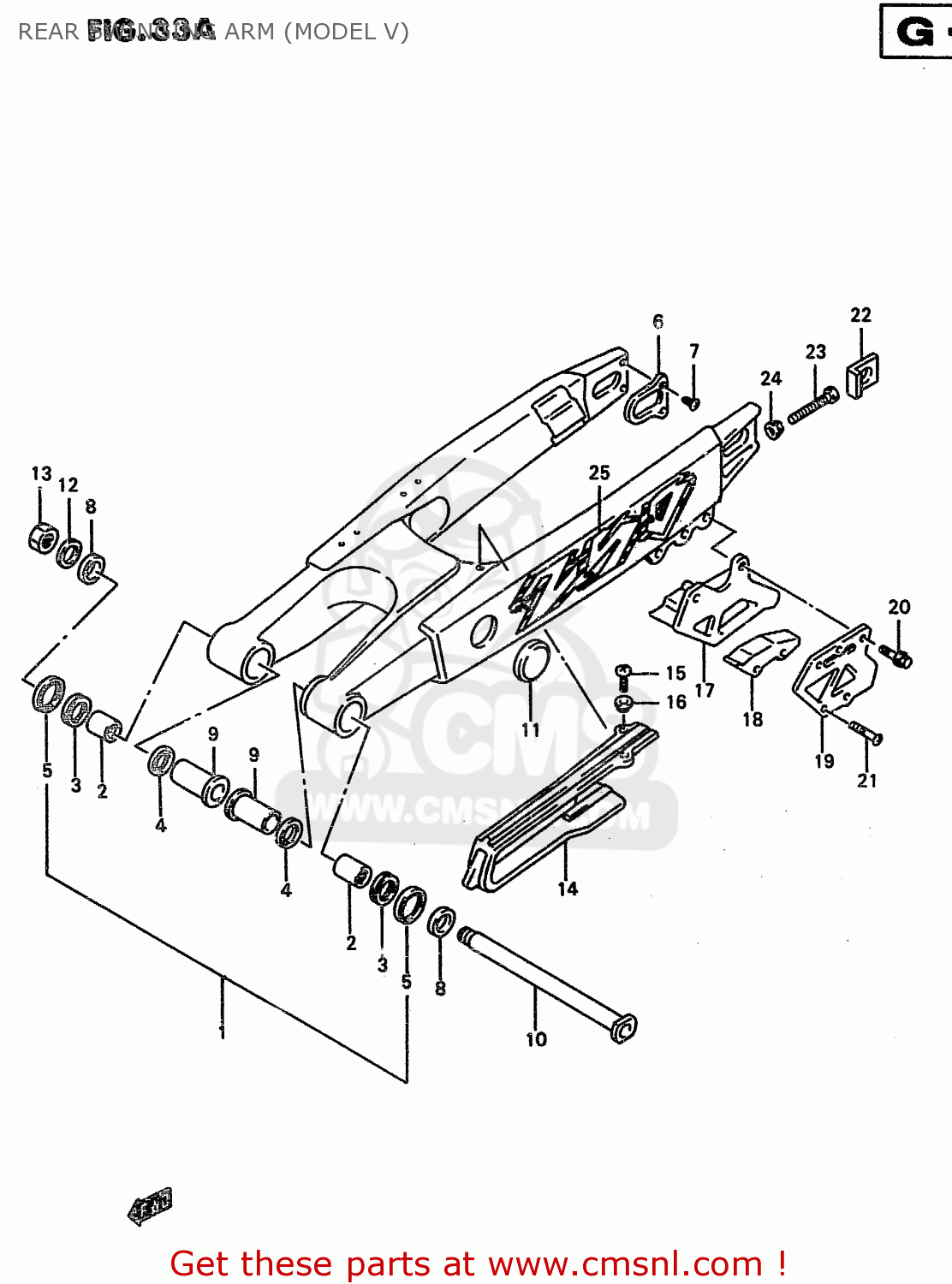REAR SWINGING ARM (MODEL V) RM250 2000 (Y)