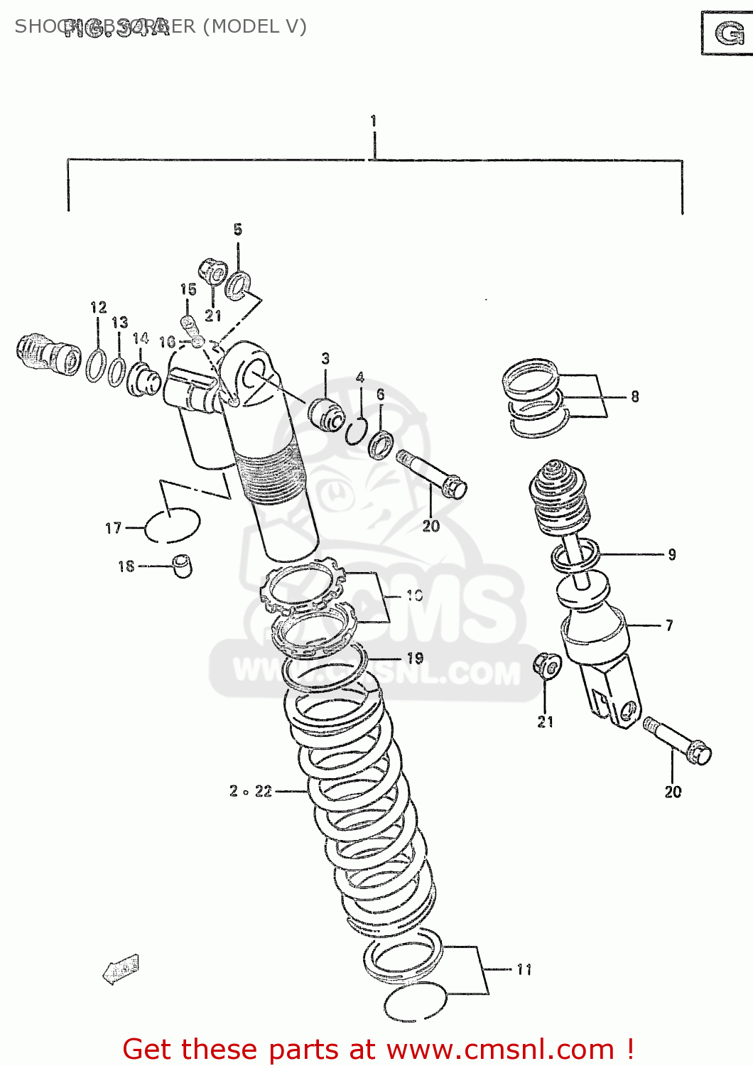 SHOCK ABSORBER (MODEL V) RM250 2000 (Y)