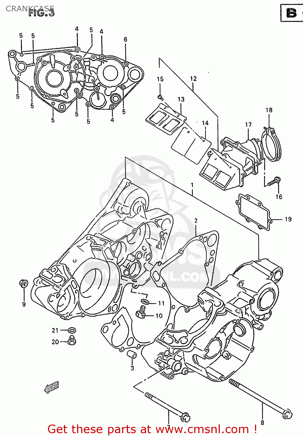 CRANKCASE RM250 2000 (Y)