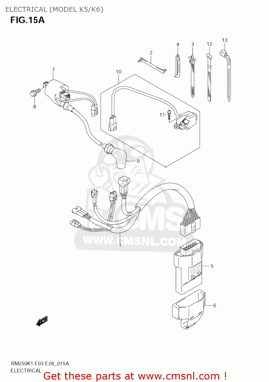 ELECTRICAL (MODEL K5/K6) RM250 2001 (K1) USA (E03)
