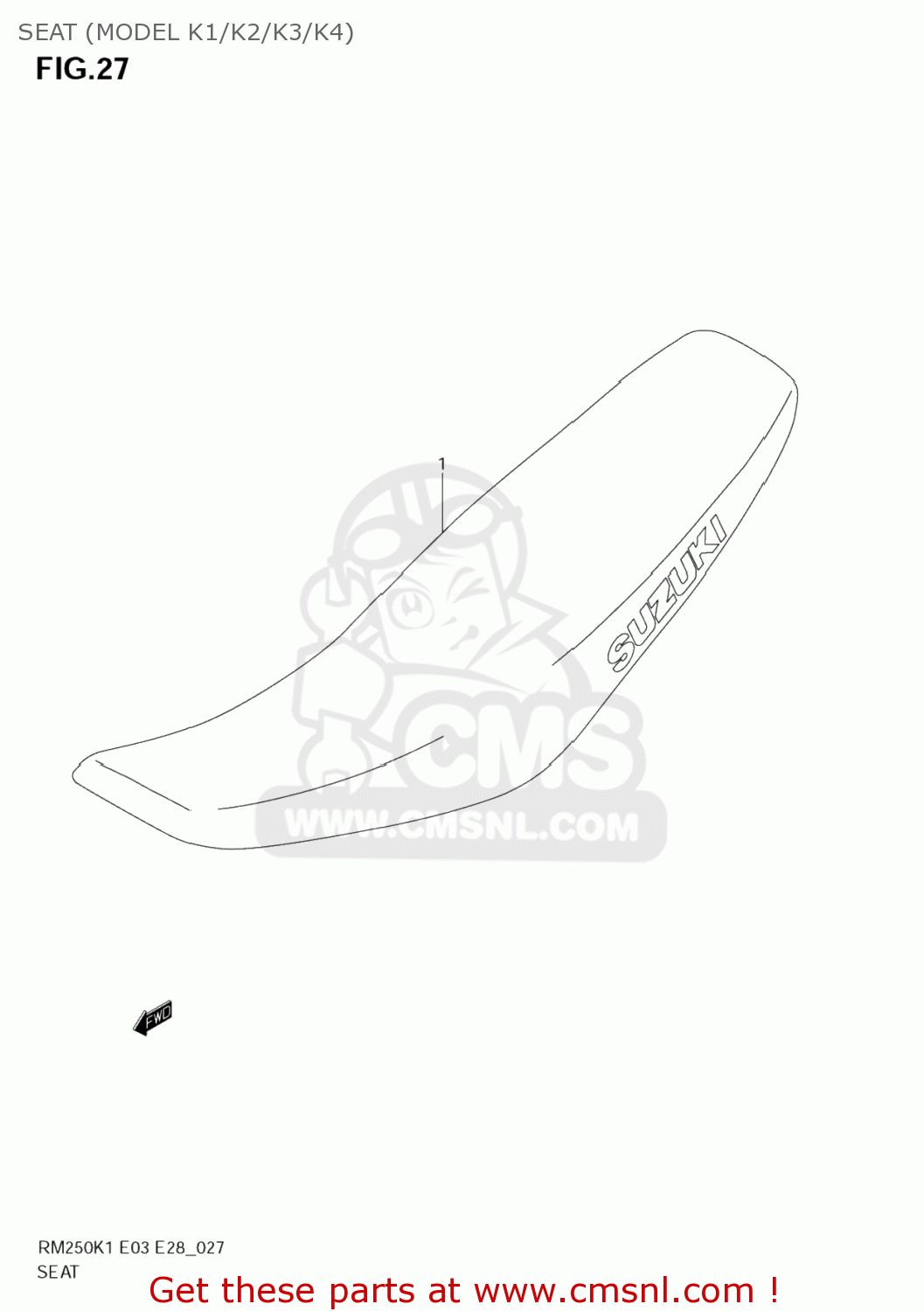 SEAT (MODEL K1/K2/K3/K4) RM250 2001 (K1) USA (E03)