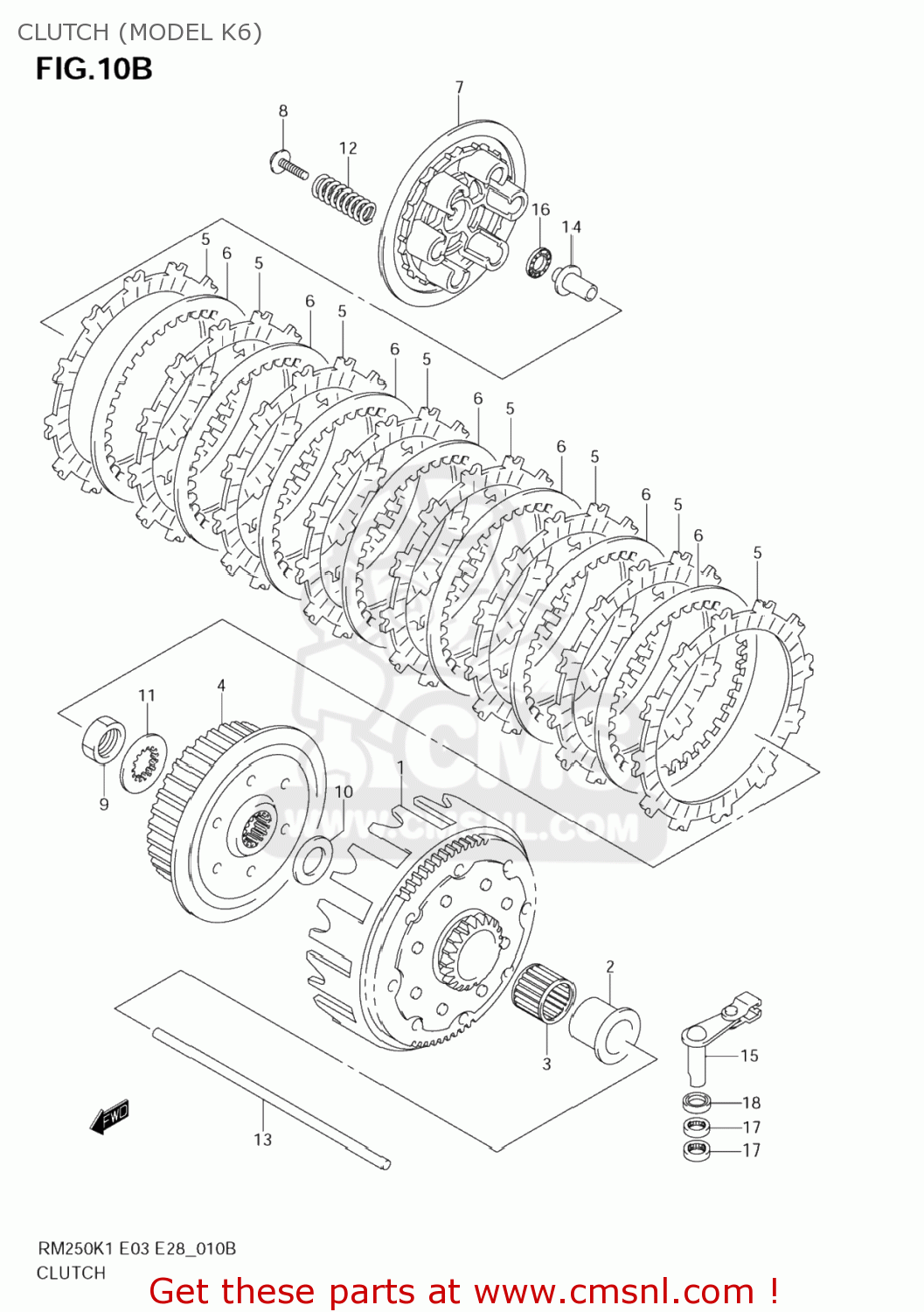 CLUTCH (MODEL K6) RM250 2002 (K2) USA (E03)