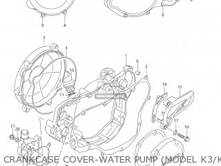 CRANKCASE COVER-WATER PUMP (MODEL K3/K4/K5/K6) - RM250 2002 (K2) USA (E03)