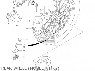 REAR WHEEL (MODEL K1/K2) - RM250 2002 (K2) USA (E03)