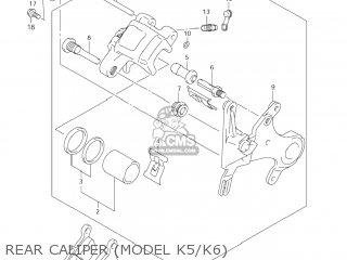 REAR CALIPER (MODEL K5/K6) - RM250 2003 (K3) USA (E03)