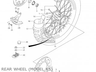REAR WHEEL (MODEL K5) - RM250 2003 (K3) USA (E03)