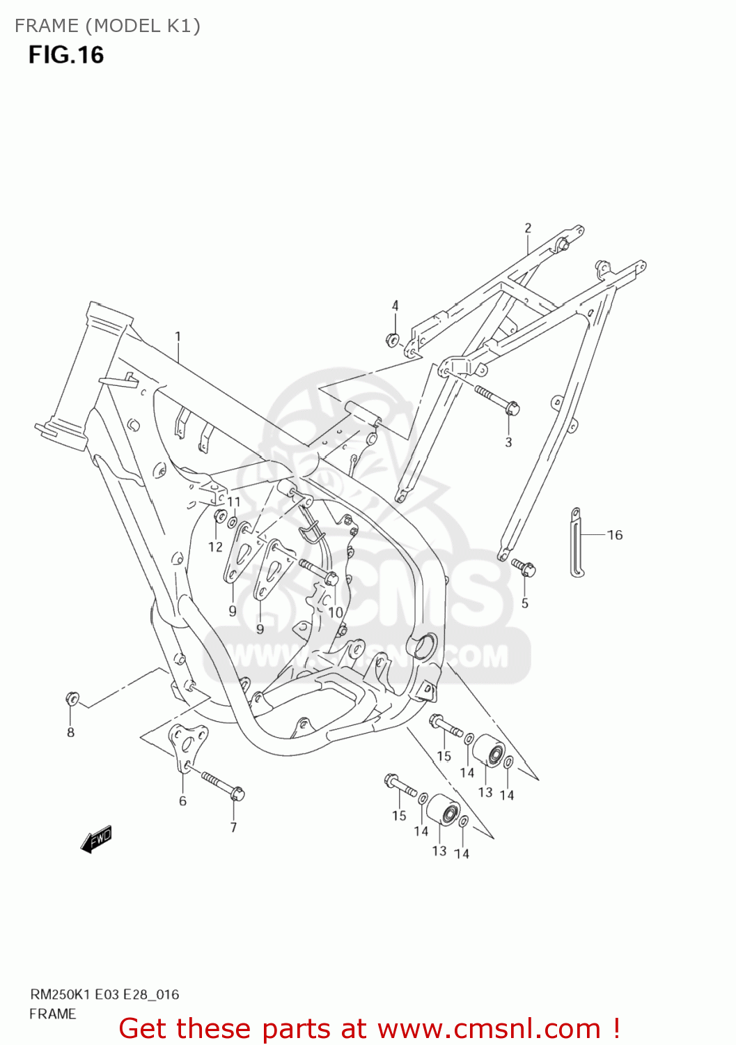 FRAME (MODEL K1) RM250 2004 (K4) USA (E03)