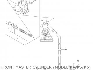 FRONT MASTER CYLINDER (MODEL K4/K5/K6) - RM250 2004 (K4) USA (E03)