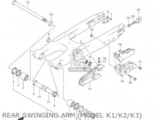 REAR SWINGING ARM (MODEL K1/K2/K3) - RM250 2004 (K4) USA (E03)