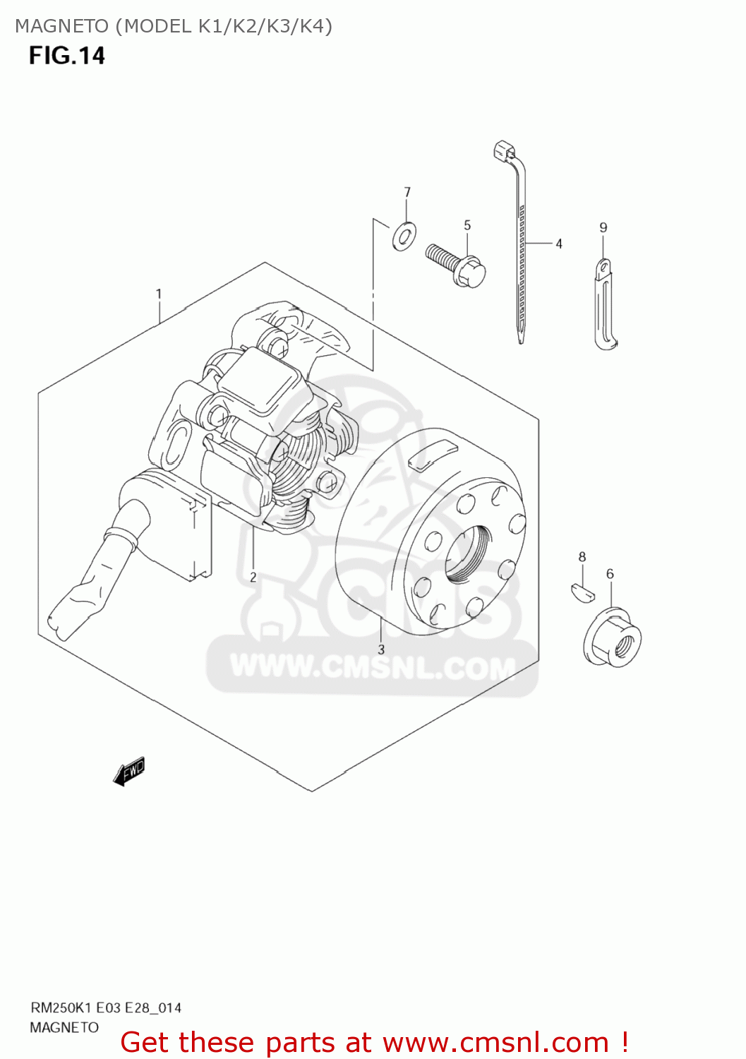 MAGNETO (MODEL K1/K2/K3/K4) RM250 2006 (K6) USA (E03)