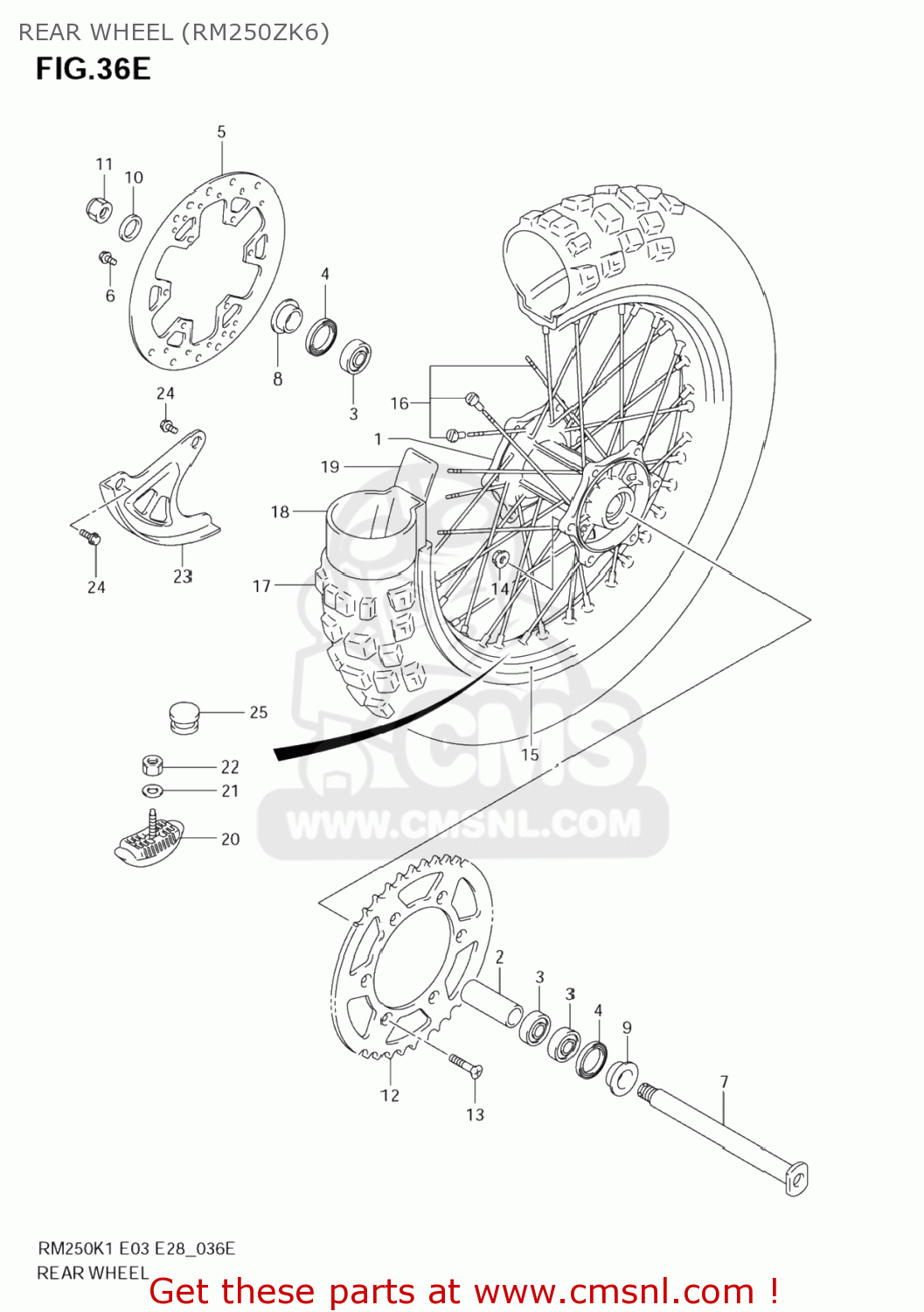 REAR WHEEL (RM250ZK6) RM250 2006 (K6) USA (E03)
