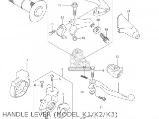 HANDLE LEVER (MODEL K1/K2/K3) - RM250 2006 (K6) USA (E03)