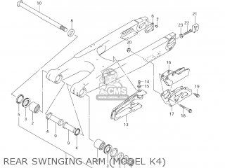REAR SWINGING ARM (MODEL K4) - RM250 2006 (K6) USA (E03)