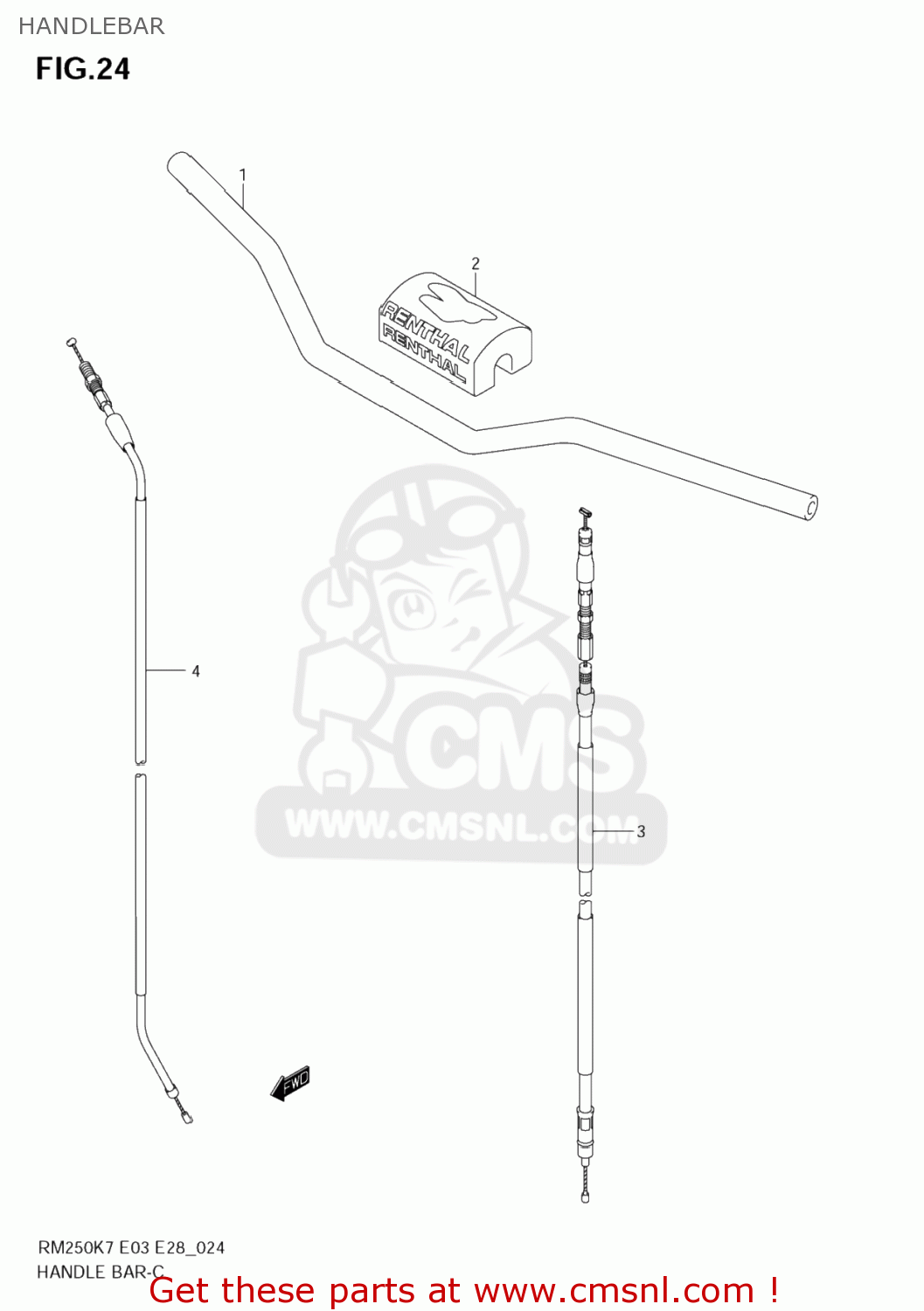 HANDLEBAR RM250 2007 (K7) USA (E03)