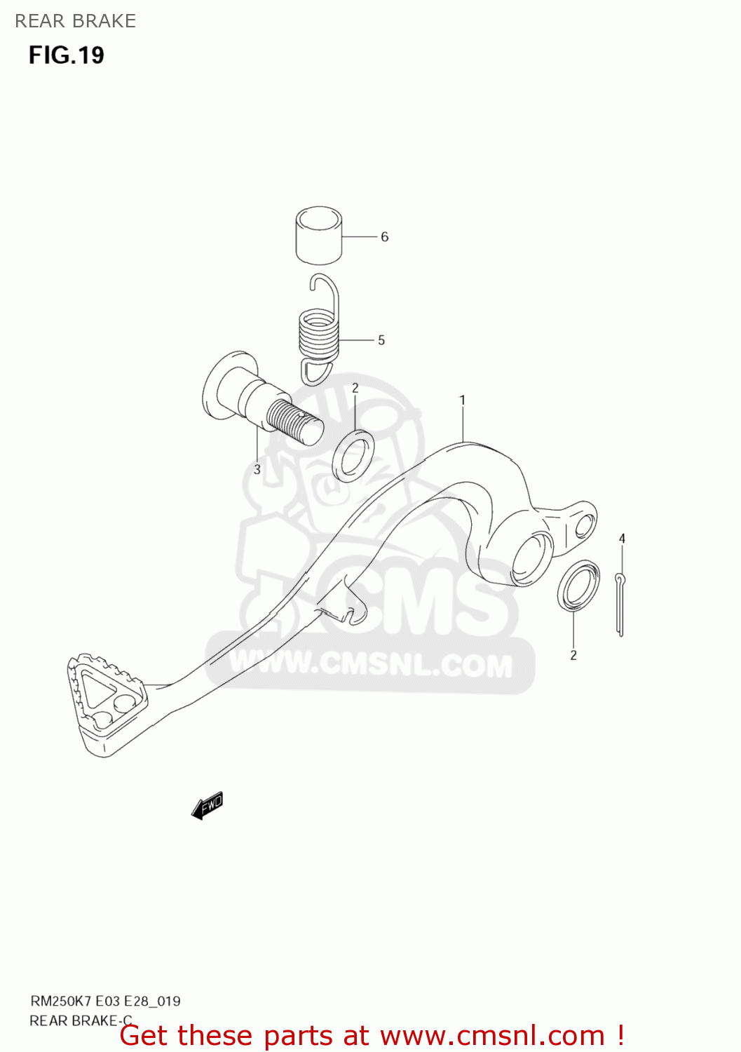 REAR BRAKE RM250 2007 (K7) USA (E03)