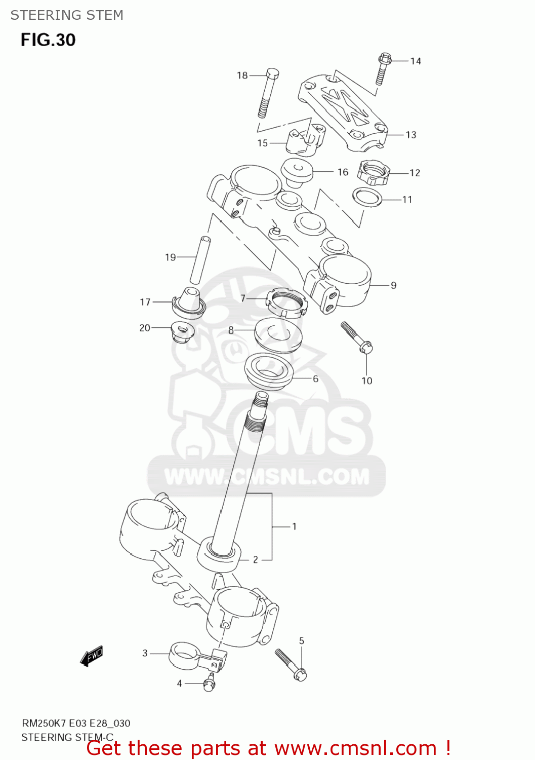 STEERING STEM RM250 2007 (K7) USA (E03)