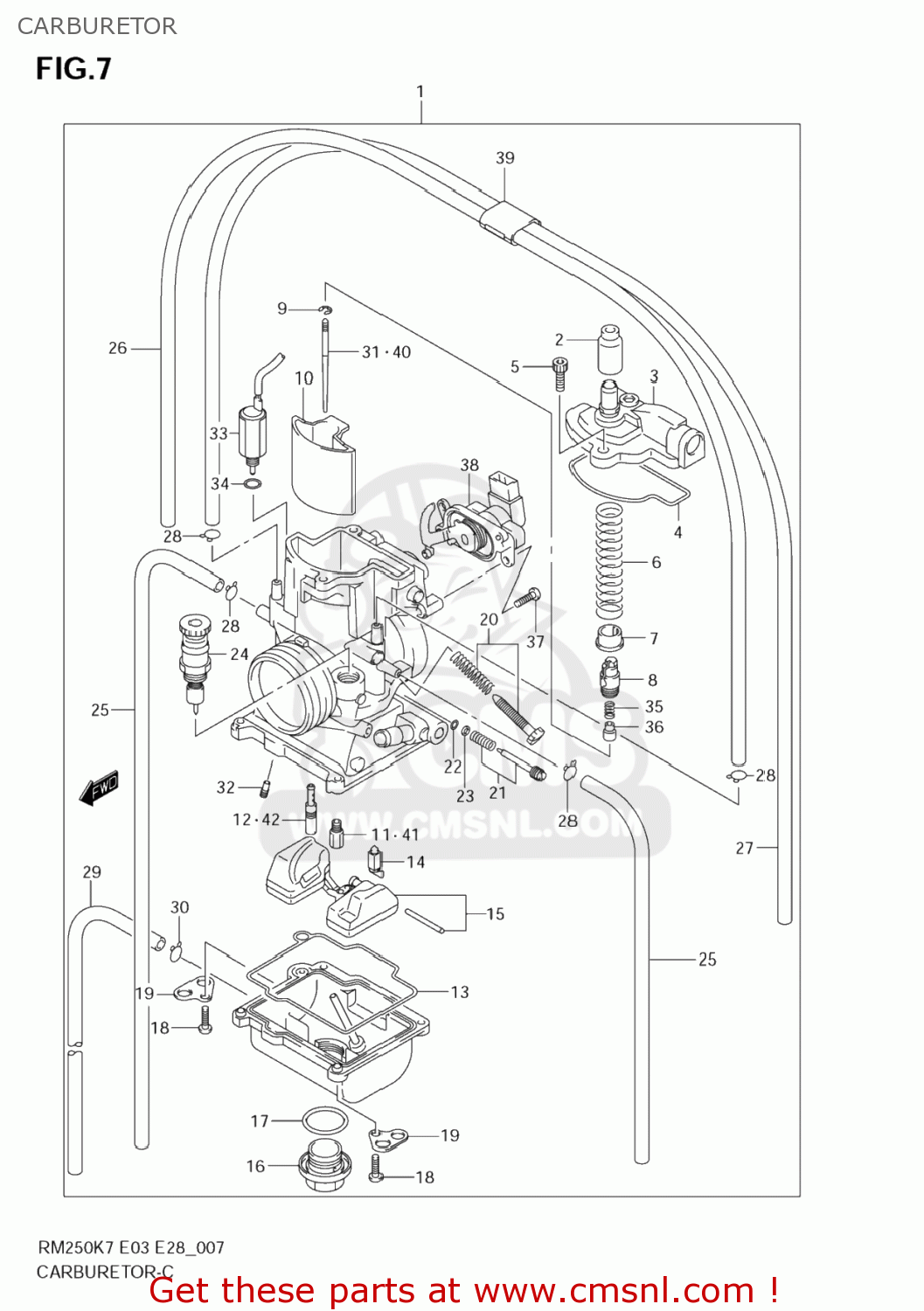 CARBURETOR RM250 2008 (K8) USA (E03)
