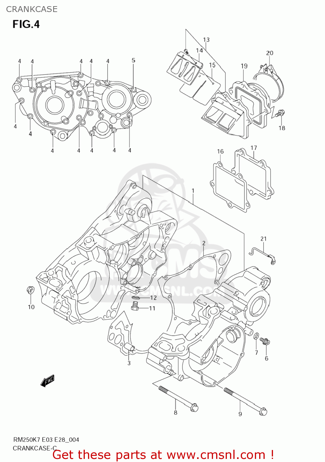 CRANKCASE RM250 2008 (K8) USA (E03)