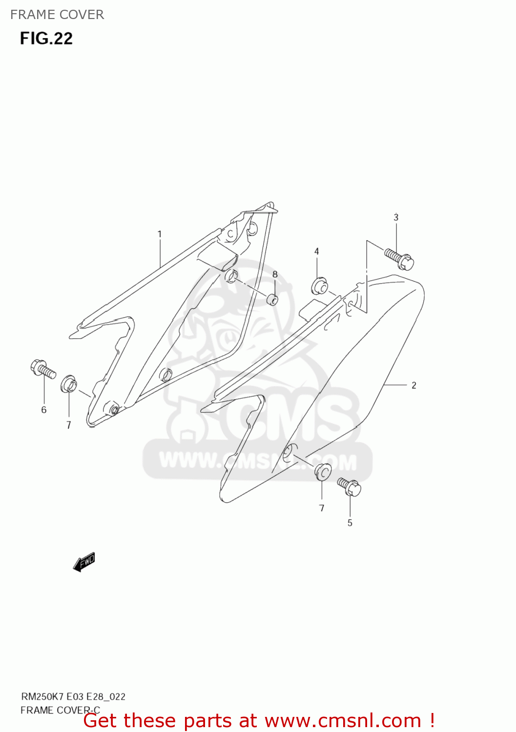 FRAME COVER RM250 2008 (K8) USA (E03)