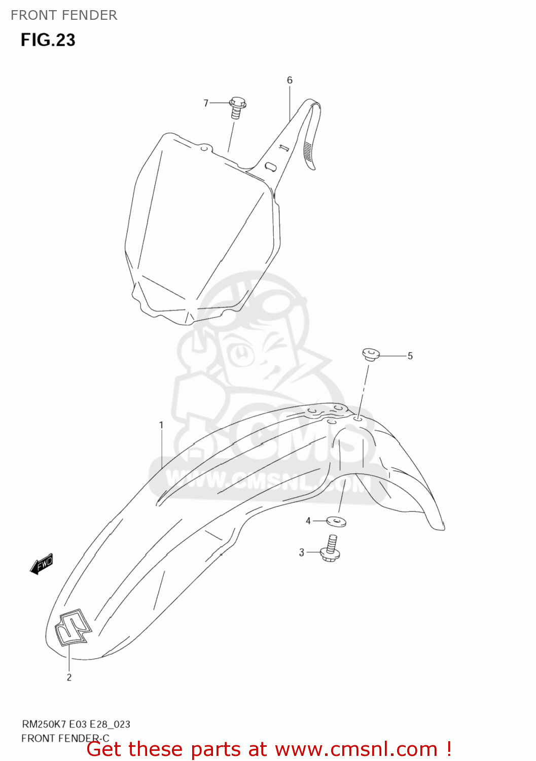 FRONT FENDER RM250 2008 (K8) USA (E03)