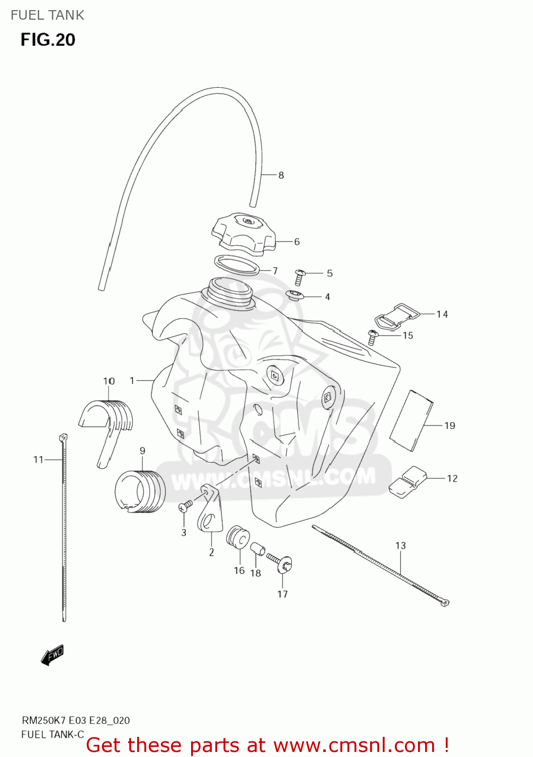 FUEL TANK RM250 2008 (K8) USA (E03)