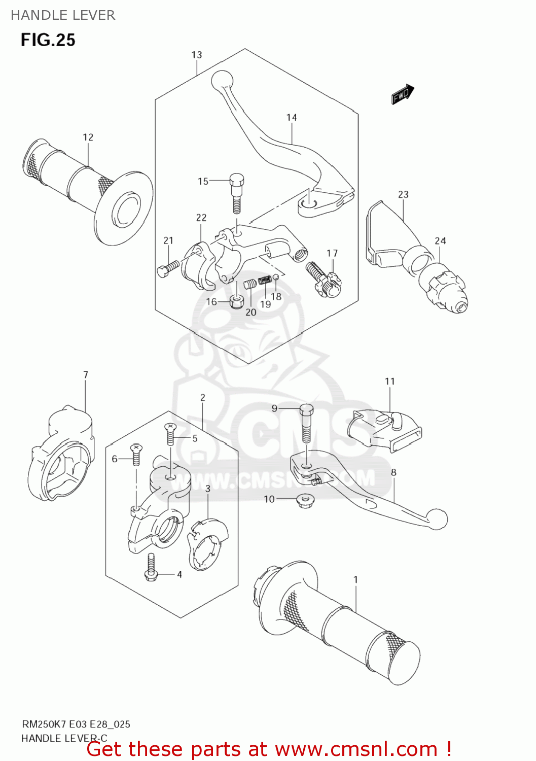 HANDLE LEVER RM250 2008 (K8) USA (E03)