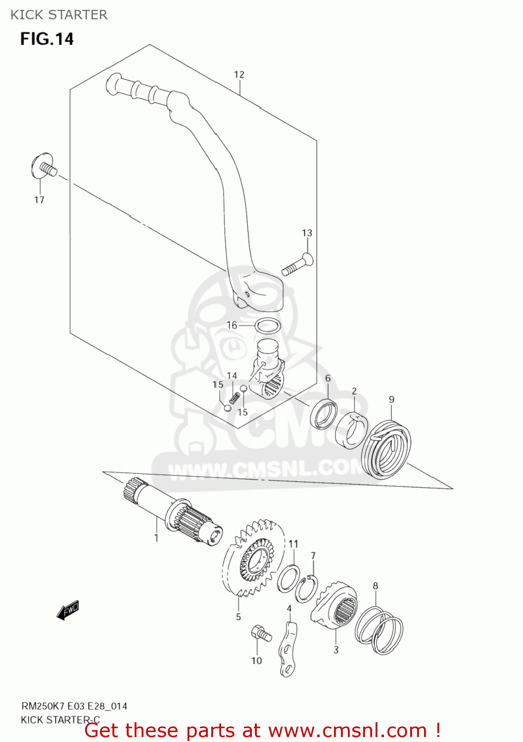 KICK STARTER RM250 2008 (K8) USA (E03)