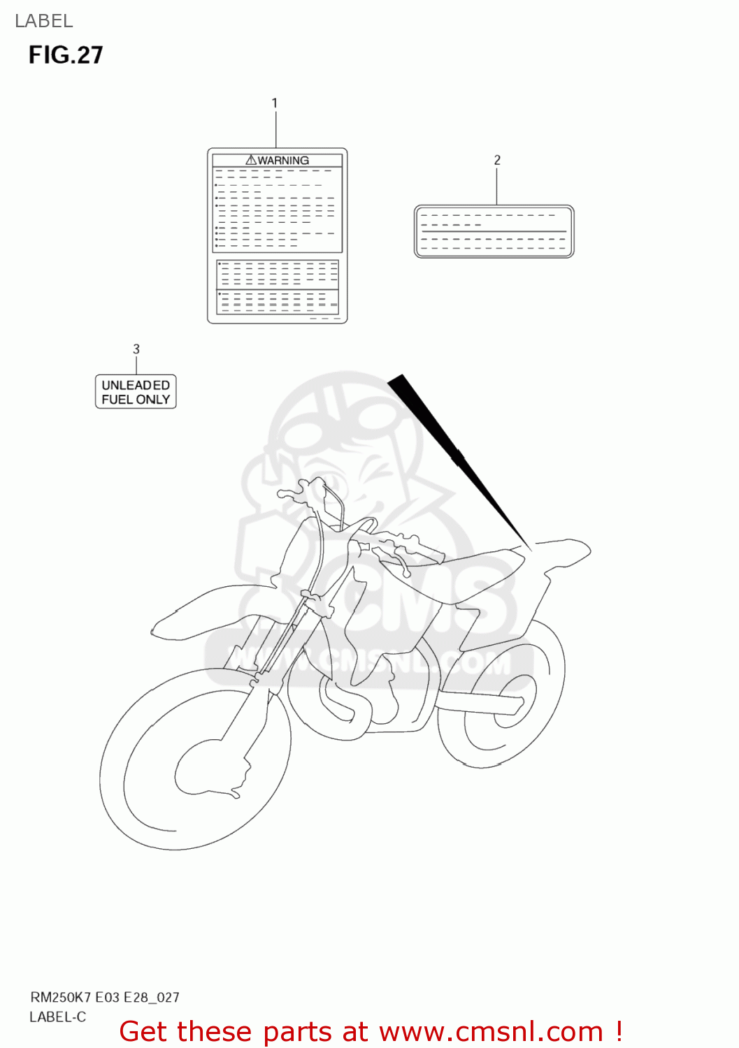 LABEL RM250 2008 (K8) USA (E03)