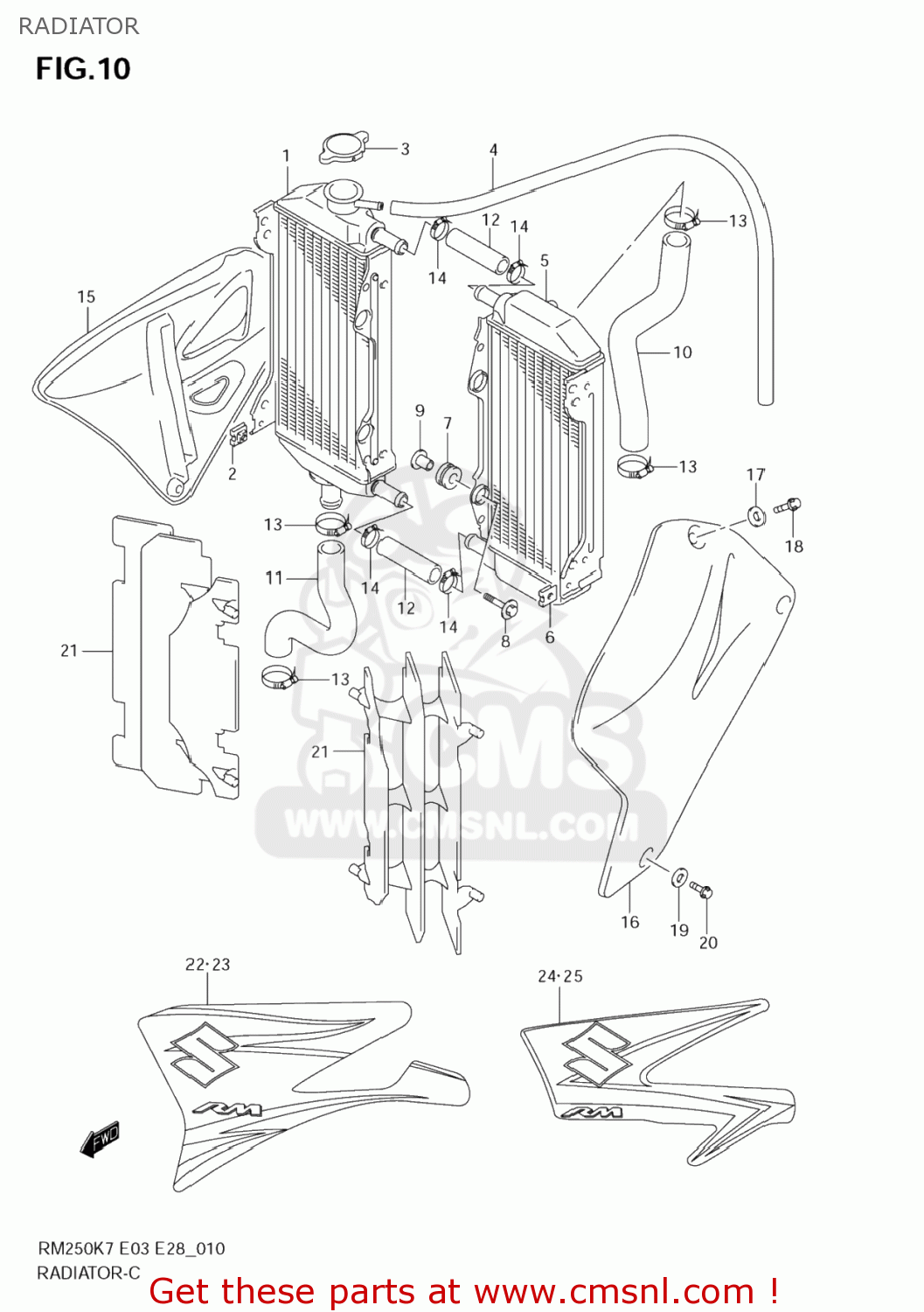 RADIATOR RM250 2008 (K8) USA (E03)